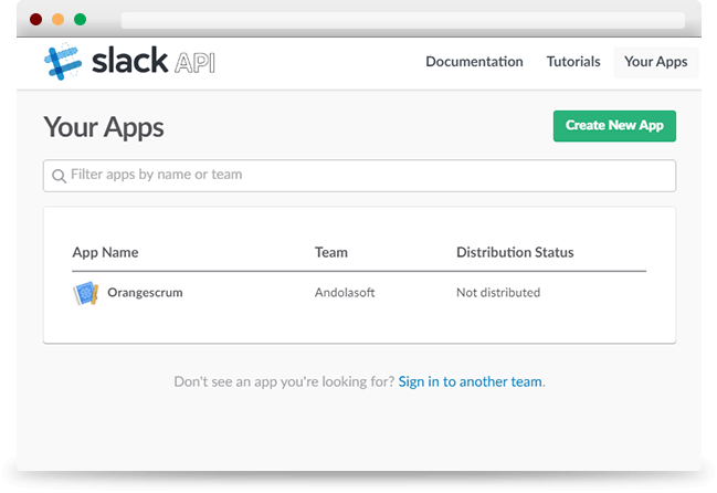creating a slack app