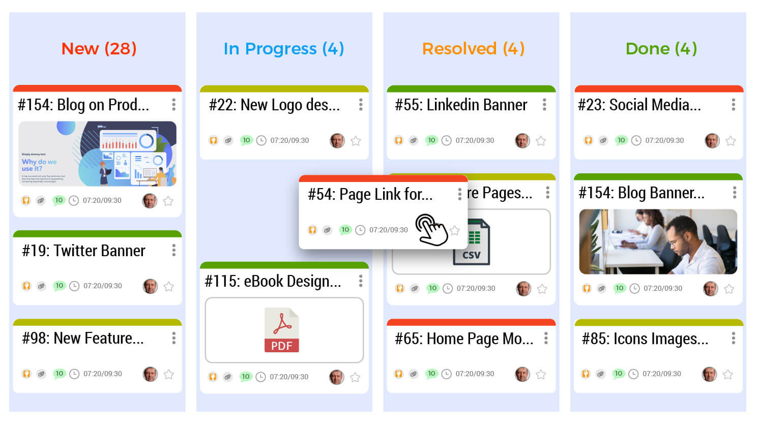 Real time board view allows for collaborative progress updates with high visibility & transparency Real time board view allows for collaborative progress updates with high visibility & transparency