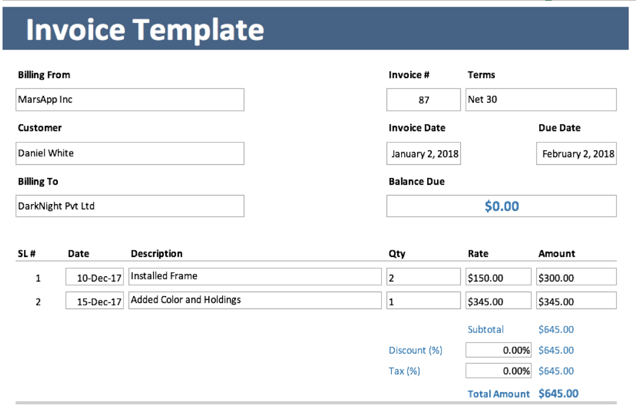 Professional Invoice Template Excel from www.orangescrum.com
